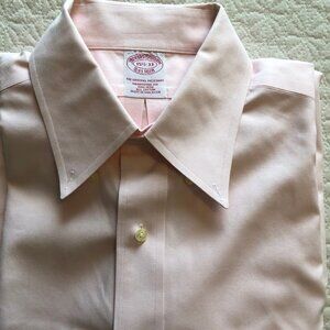 Brooks Brothers 1818 classic orig. polo, Lng sleeve, Peach Button Up  15 1/2 -32